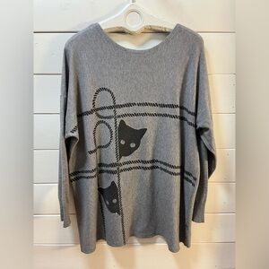 FRANK LYMAN – Cat Motif Sweater size XXL